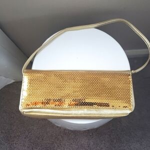 Gold Sequined Party Purse 🌴